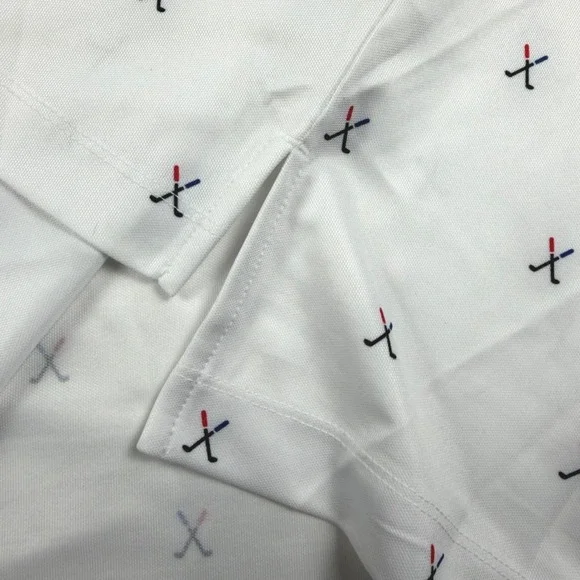 Bermuda Sands Golf Polo Mens 2XL 'Clubs White' Print Performance S/S White NWT - Picture 8 of 13